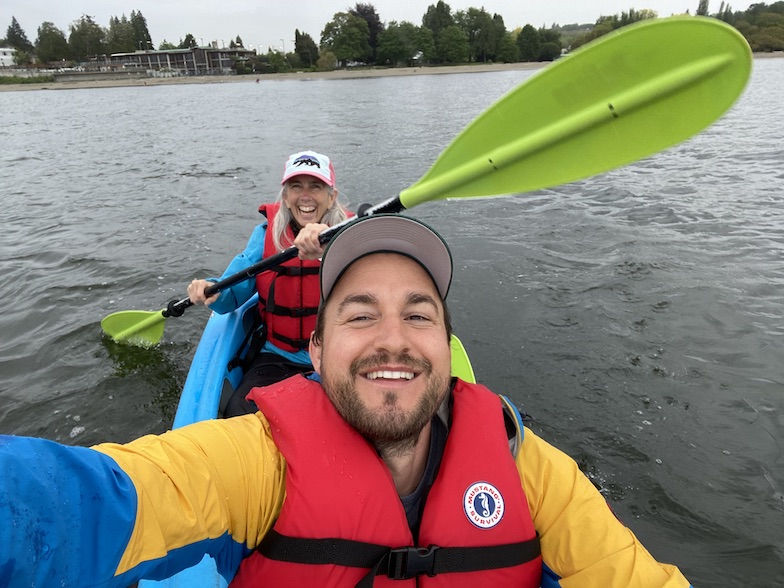 Marius and Katie kayak