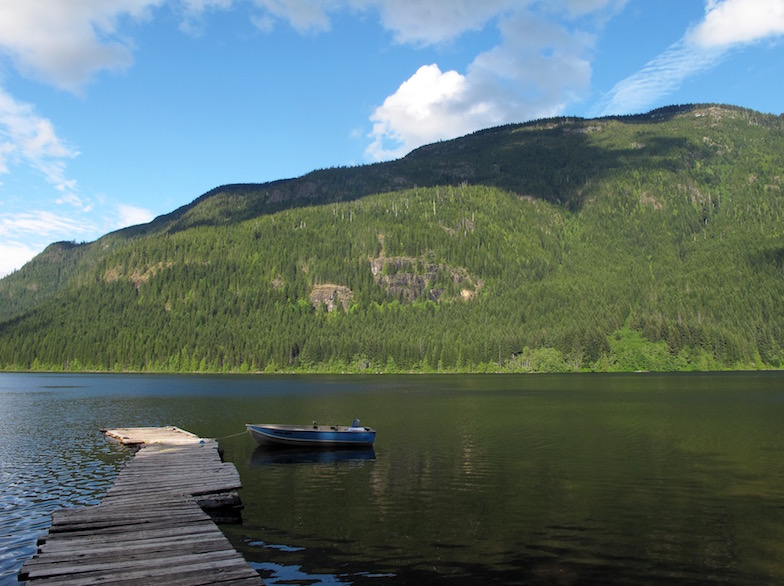A rare sunny day at Roberts Lake, Vancouver Island, Canada.