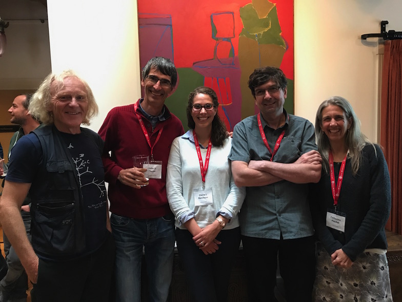May 2017: Diana Rennison surrounded by her supervisors at the Canadian Society for Ecology and Evolution meeting in Victoria, British Columbia, Canada.